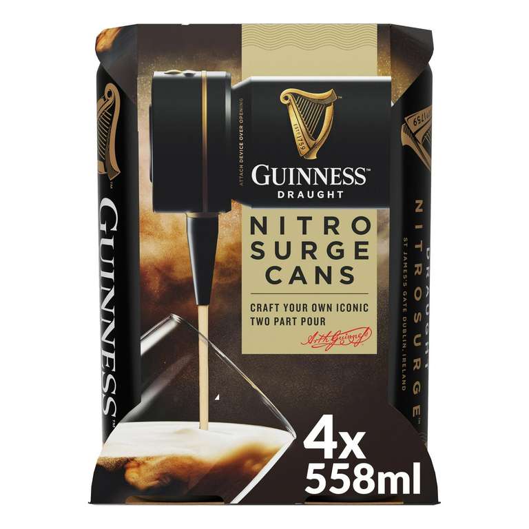 Guinness Nitrosurge Stout Beer Cans 4x558ml - Nectar Price - Sudbury