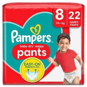 Pampers Baby-Dry Nappy Pants Size 8, 22 Nappies, Essential Pack 22pk