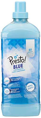 Amazon Brand Presto! Blue Concentrated Fabric Softener, Fresh Floral & Clean Scent, 360 Washes - 6 Packs of 1.5L (£9.71 or less with S&S)