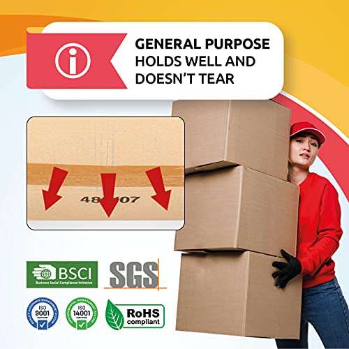 Packatape General Purpose Brown Packaging Tape with Dispenser 6 Rolls 48mm x 50m for £6.99 or £6.29 S&S Sold by Yuteni Fulfilled by Amazon
