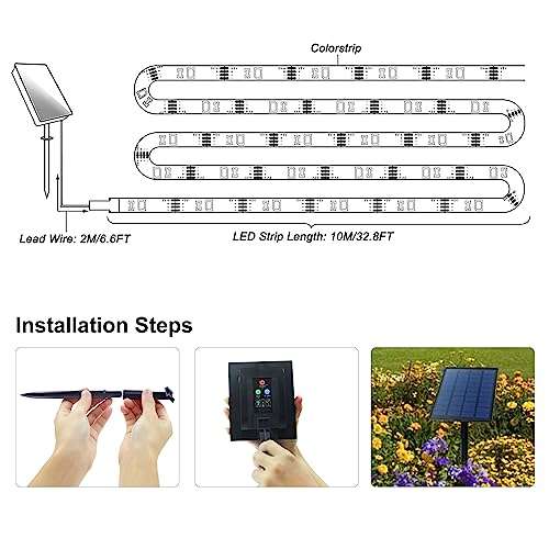 CCILAND Solar LED Strip Lights Outdoor, 10 Metre 300 LEDs By CheerLong FBA