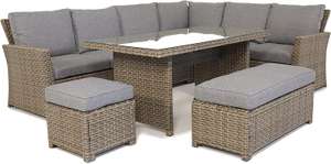 Backyard Furniture Palma 9 Seat Corner Rattan Wicker Garden Lounge Set with Cushions | UPDATED fabric - £479.99 @ Amazon