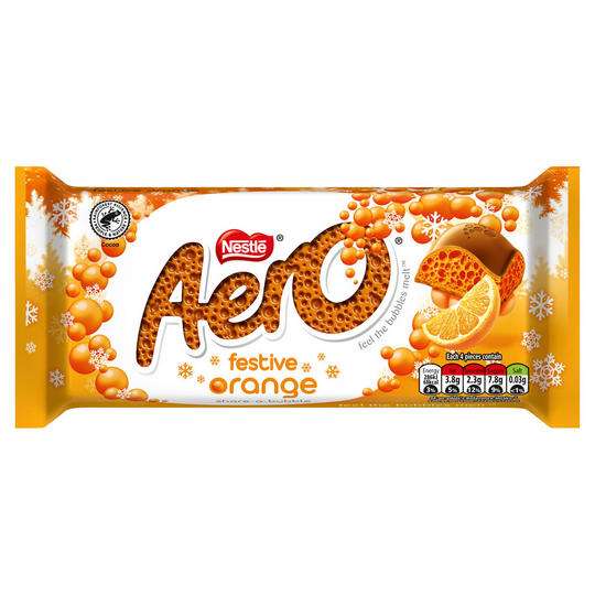 Areo Festive Orange 90g & Quality Street Orange 84g bar 5 for (Mix & Match)