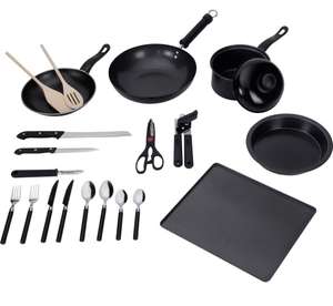 Argos Home 20 Piece Kitchen Essentials Starter Set - includes Pot / Frying Pan + Cutlery + More - £17.32 + Free click and collect at Argos