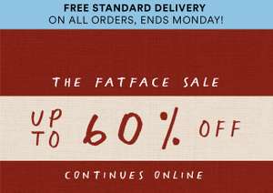 Fat Face - Up to 60% Off Sale (Examples In OP) / Free Standard Delivery (No Minimum Spend)