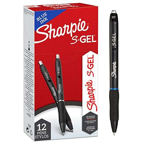 Sharpie S-Gel | Gel Pens | Medium Point (0.7mm) | Blue Ink | 12 Count - £7.02 S&S