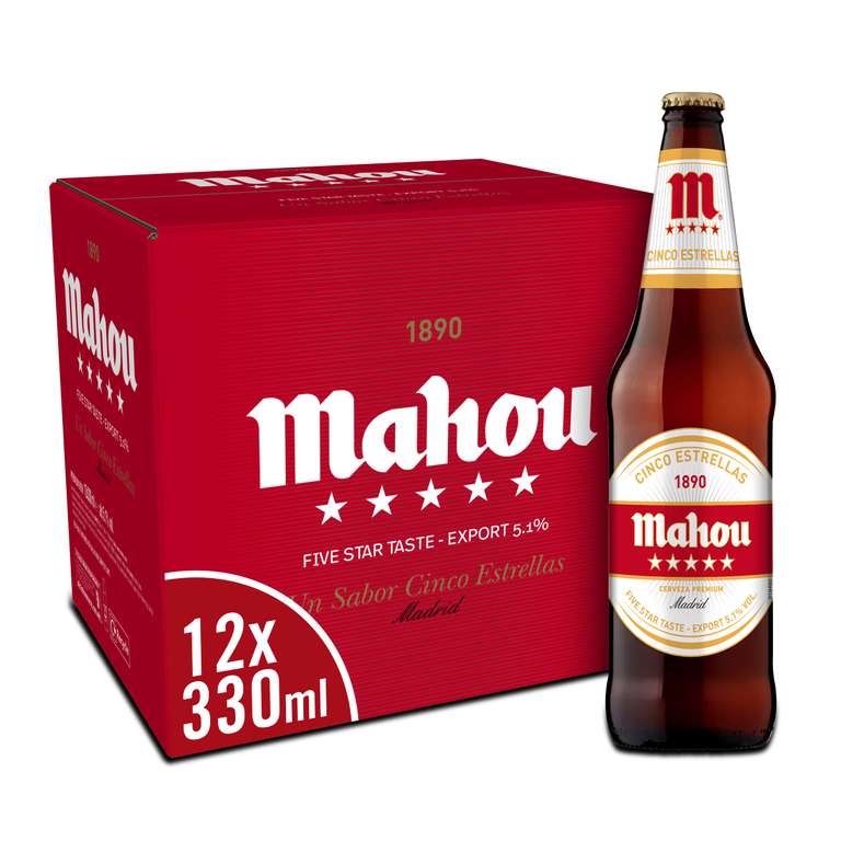 Mahou Cinco Estrellas Premium Lager 12x330 ml Bottle