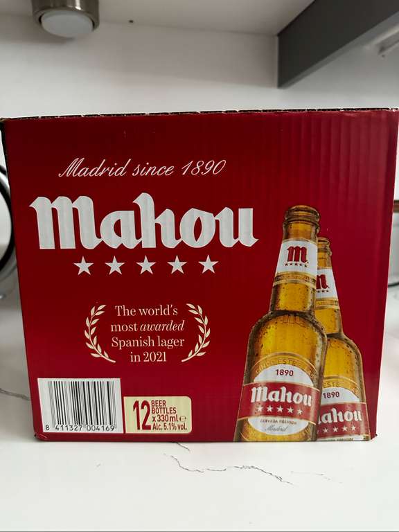 Mahou red (brewed in Spain) pack of 12 - 11.99 including VAT @ Costco Watford in store