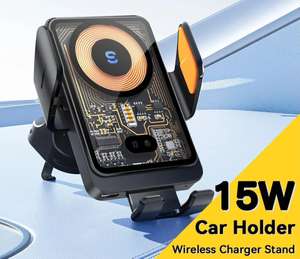 Essager 15W Qi Wireless Charger Car Phone Holder £9.44 Delivered Existing Members (New Customer Price) Cutesliving Store AliExpress