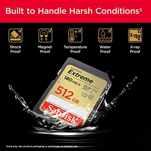 SanDisk 512GB Extreme microSDXC card + SD adapter + RescuePRO Deluxe, up to 190MB/s, with A2 App Performance £68.92 @ Amazon
