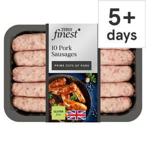 Tesco Finest Traditional Pork Sausages 10 pack, Clubcard Price