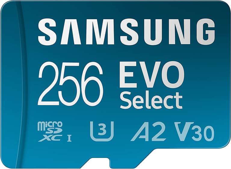 Samsung EVO Select 256GB microSDXC UHS-I U3 130MB/s Full HD & 4K UHD Memory Card includes SD-Adapter £22.61 @ Amazon Germany