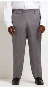 River Island Mens Twill Suit Trousers Big & Tall - Grey