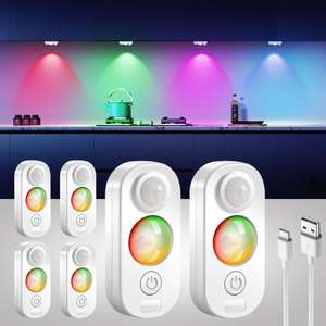 Homelist Motion Sensor RGB Lights, (6 Pack) Rechargeable with code. Sold by Meirong Official Store FBA