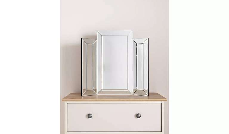 Bevelled Vanity Dressing Table Mirror - Half Price - Free Click & Collect - £15 @ Homebase