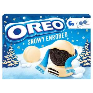 Oreo Snowy Enrobed White Chocolate Coated Biscuits (246g) £1.25 (Clubcard Price) @ Tesco