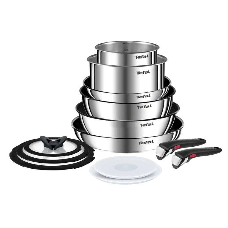 Tefal Ingenio Emotion L897SD74 13 Piece Pan Set - Stainless Steel with code