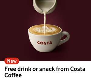 Free coffee or a snack from Costa via Vodafone VeryMe