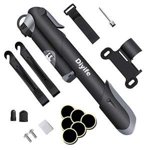 Diyife Bike Pump With Pressure Gauge Plus Lots Of Extras - £7.59 @ Sold By AoligeiDirect Fulfilled By Amazon