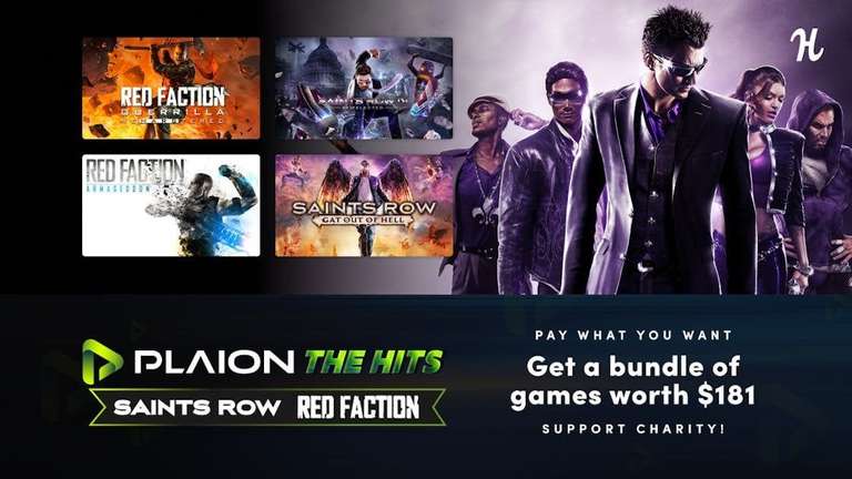 [Steam/PC] Humble Plaion The Hits (Red Faction & Saints Row Franchise) Bundle - 3 items - 78p / 7 items - £3.92 / 10 items - £7.84