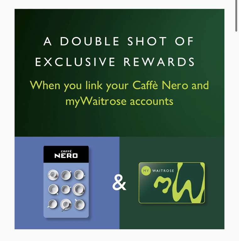 Free coffee voucher upon 1st purchase and 25% off select menu items when linking MyWaitrose card