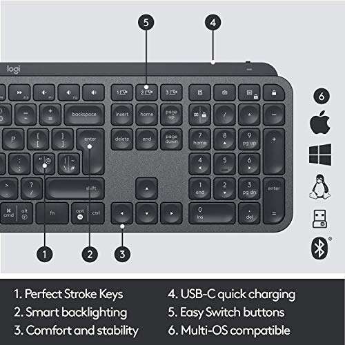 Logitech MX Keys Advanced Illuminated Wireless Keyboard (Used - Like New) - £63.35 at checkout @ Amazon Warehouse