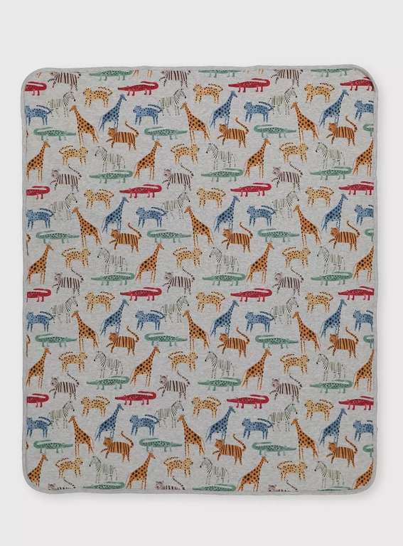 Pure Cotton Animal & Dot Reversible Blanket - £4 (Free Click & Collect) @ Argos