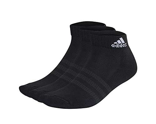 adidas Unisex Cushioned Sportswear 3 Pairs Black Socks (M-XXL) £7 @ Amazon