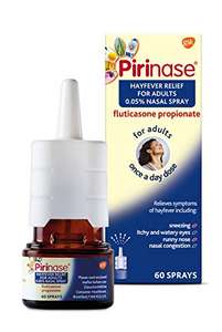 Pirinase Hayfever Relief Nasal Spray for Adults, Non-drowsy Hay Fever, Once a Day Dose x 60 Sprays £5 / £4.25 with voucher 1st S&S @ Amazon