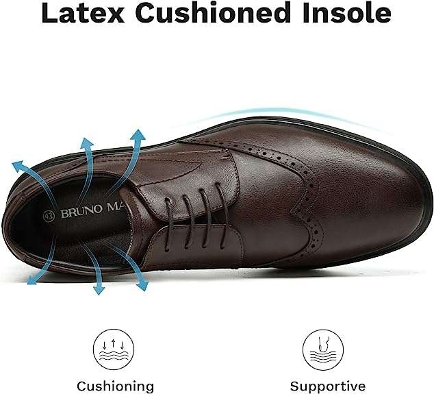 Bruno Marc Men's Lace Up Wing Tip Derbys Formal Dress Shoes for Men Now £11.99 with code Dispatches from Amazon Sold by dreampairsEU