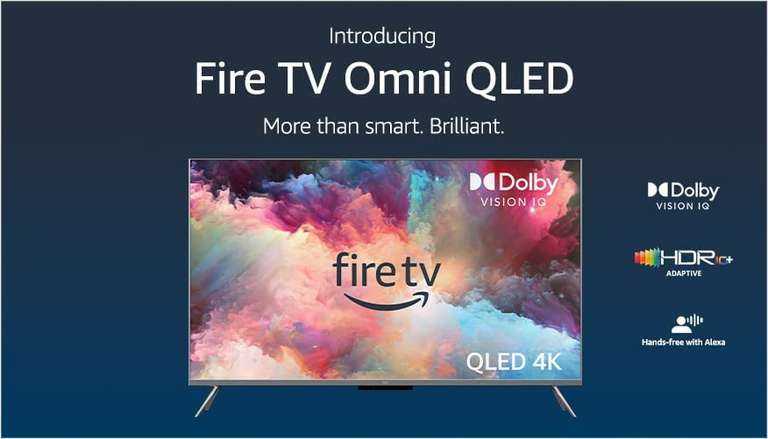 Amazon Fire TV 55-inch Omni QLED series 4K UHD smart TV, Dolby Vision IQ, local dimming £449 Prime Exclusive Deal