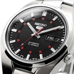 Seiko 5 Automatic Black Dial Stainless Steel Mens Watch SNK617K1