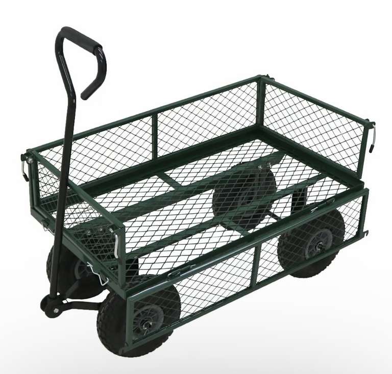 Heavy Duty Garden Trolley Cart Wheelbarrow Trailer - w/ Code , Sold By EZGOODS ONLINE (UK Mainland)