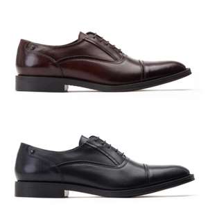 Base Mens Wilson Leather Waxy Oxford Shoes (Sizes 5-12) - W/Code