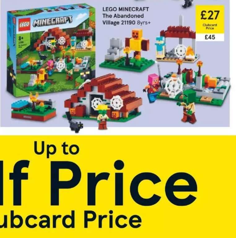 LEGO Disney 43217 ‘Up’ House / Minecraft 21190 The Abandoned Village £22 w/ £5 coupon (Clubcard Price) - Selected Extra Stores