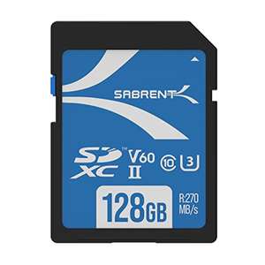 SABRENT UHS-II SD card 128GB V60, SDXC card £26.99 Sold by Store4Memory and Fulfilled by Amazon