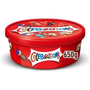 Celebrations Tub 650g / Quality Street tub 600g / Swizzels Tub 650g £2.50 (£5.50 for two) with code (online / min spend £25) @ Iceland