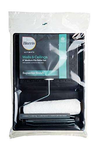 Harris Ultimate Walls & Ceilings Set with Tray, Frame, 1 x Medium Pile Roller Sleeve 9in - £3.50 @ Amazon