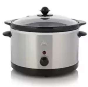 George Home 3L Slow Cooker - Stainless Steel