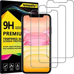 [3-Pack] Screen Protector for iPhone 11 and iPhone XR Smartphones - £2.99 @ sold by 4youquality Fulfilled by Amazon
