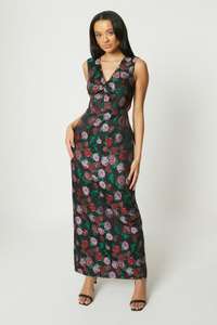 Debut London by Coast Twist Detail Jacquard Rose Gown size 10. One left! Hurry!