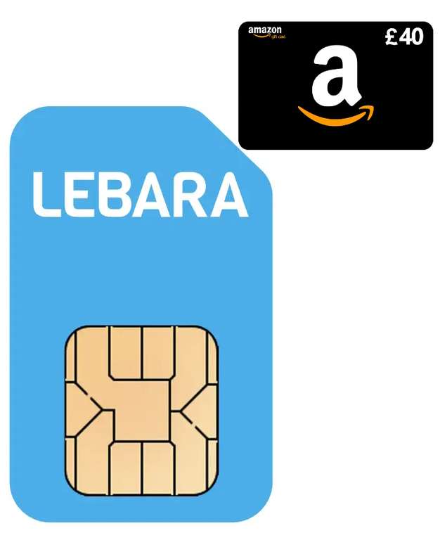 12GB Data, Unltd Min/Text, EU Roaming + £40 Amazon Gift Card - £6.90 p/m (Effective 23p per month over 6 months) | Lebara 30 days SIM