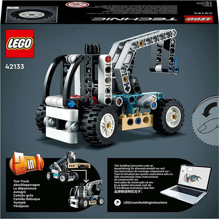 LEGO 42133 Technic 2 in 1 Telehandler Forklift to Tow Truck Toy Models - £6.44 @ Amazon
