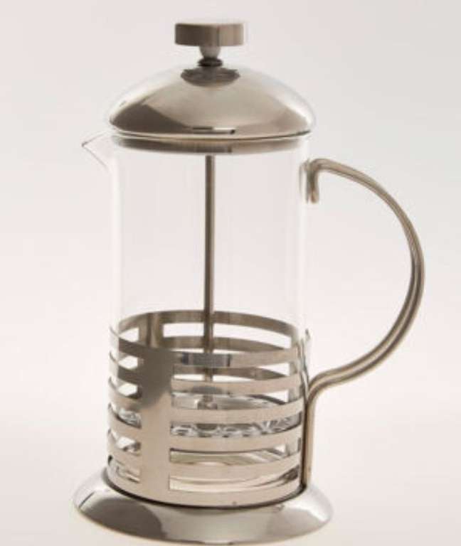 Stainless Steel Horizontal Lines French Press Cafetiere £6 with Free Click and Collect @TKMAXX