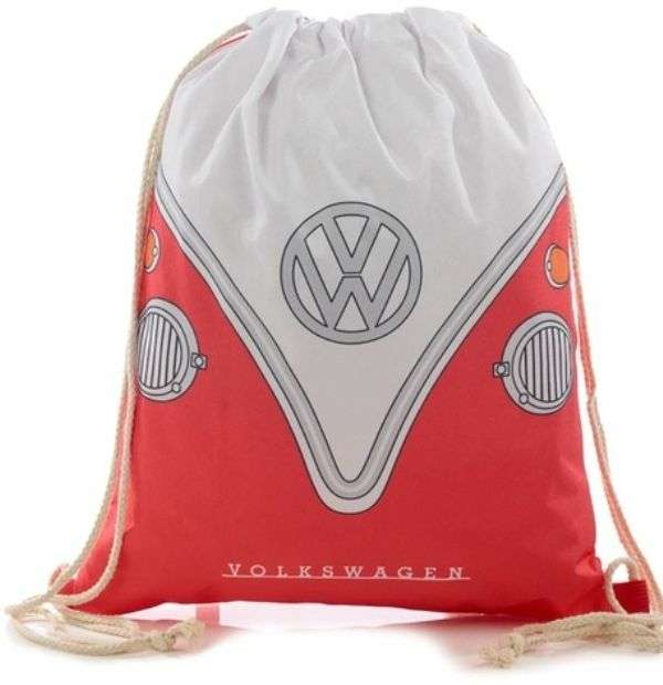 Volkswagen VW T1 Camper Bus Red Drawstring Bag Bag