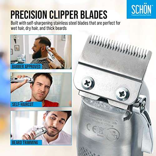 Schon Cordless Rechargeable Hair Clippers and Trimmer for Men/Kids/Women |  8 Color-Coded Guide Combs £ @ I-Innovate / Amazon | hotukdeals