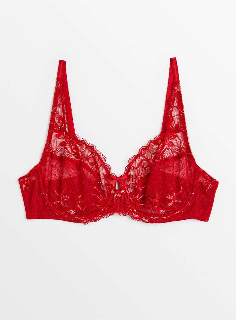 Red Floral Lace Underwired Bra | hotukdeals