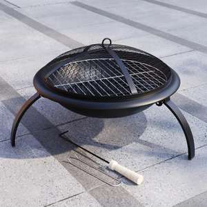 Vida Folding Steel Cooking Grill / Fire Pit Delivered From Home Discount