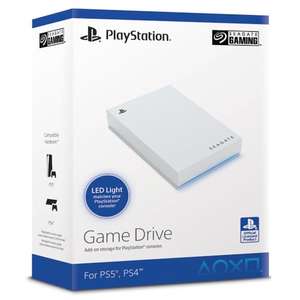 Seagate Game Drive for PS5, 5 TB, External HDD, 2.5", USB 3.0, Officially Licensed, White, Blue LED (STLV5000202) with voucher
