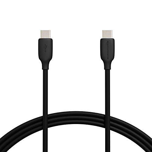 Amazon Basics 2-Pack USB-C to USB-C 2.0 Fast Charging Cable, 480Mbps Transfer Speed, USB-IF Certified, 1.83 m, Black